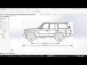 Toyota Land Cruiser - Vehicle Blueprint 3D Modeling - Solidworks