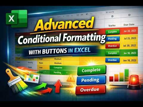 طريقة احترافية ربط الأزرار بالتنسيق الشرطي بالاكسلAdvanced Conditional Formatting with Buttons Excel