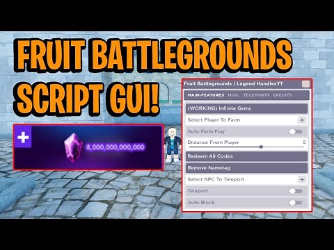 Fruit Battlegrounds Script GUI Hack (AUTOFARM, INFINITE GEMS, GODMODE, AND MORE) *PASTEBIN*