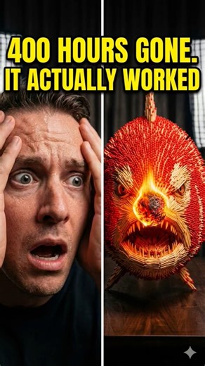 I Built a Fish Out of 20,000 Matches... Then I Lit It. #matchstickart #viral #usa