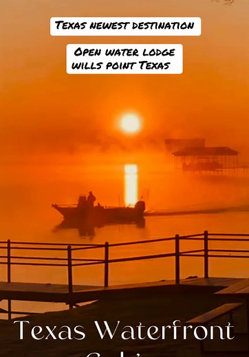 “Take your time and relax at Open Water Lodge in Texas. Your lakeside retreat ✨ #waterfront #viral #Texas vacation #luxurylife #timefor relax #vacationmode #waterfrontcabin