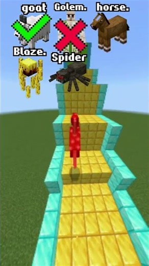 “Goat vs Iron Golem Obstacle Jump Challenge!”#Shorts