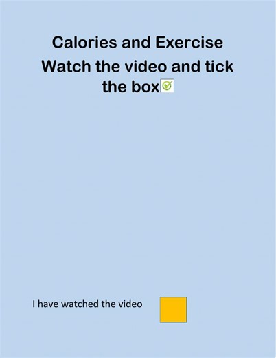 Exercise and calories worksheet