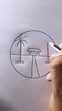 Easy Village Road Scenery Drawing | Simple Pencil Sketch Landscape