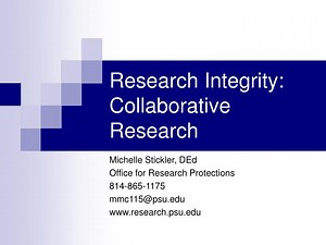 Research Integrity: Collaborative Research