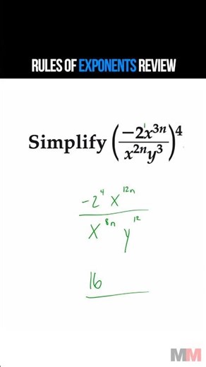 Exponent Rules Multiple steps review problem #maths #satmath #algebra