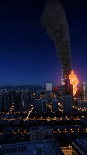 Explosion in The City by Meteorite , built with AI #explosion #ai