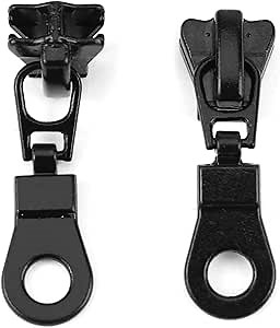 Zipper Sliders,20pcs Metal Alloy Zipper Sliders Size 5 Zip Fastener Repair Replacement Kit (Black)