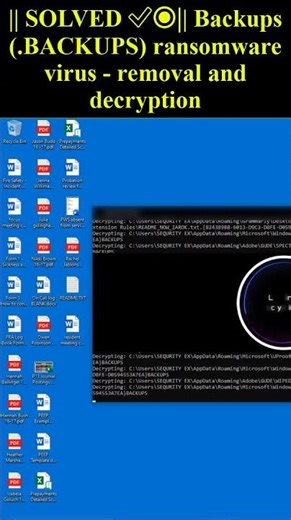 Backups (.BACKUPS) ransomware virus #shorts #trending #BACKUPS