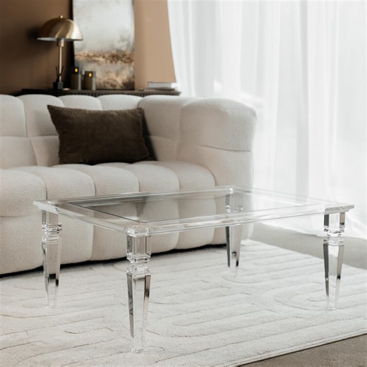 Clear Lucite Coffee Table: Modern Acrylic Living Room Furniture - Etsy