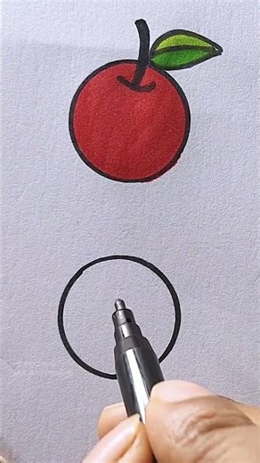 Circle to Apple & Lollipop Drawing | Easy Shape Drawing for Beginners
