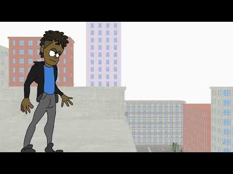 3D & 2D animation combined (jumping from a building)#animation #blender
