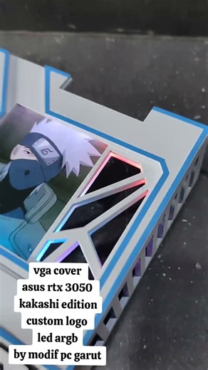 vga cover asus rtx 3050 kakashi edition custom logo led argb by modif pc garut