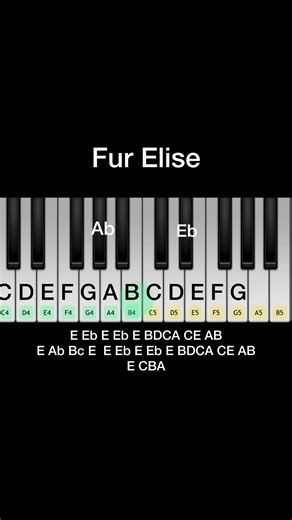 Für Elise - Beethoven | EASY Piano Tutorial 🎹❤️ #shorts #shortvideo