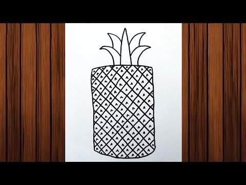How to draw a Pineapple step by step🍍 Pineapple drawing easy