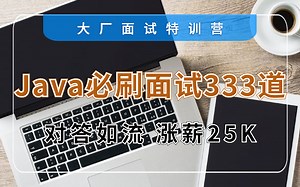 秋招速刷！【大厂面试特训营】Java面试必刷333道，从基本到进阶一站式讲解！学完起码涨薪25K！