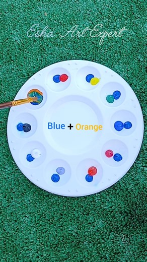 Blue 🔵 + _ _ = ? color mixing recipe #art #colormixing #painting
