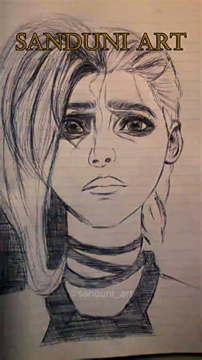 Arcane Jinx Pen Drawing ✍️ | League of Legends Fanart | Arcane Pen Art