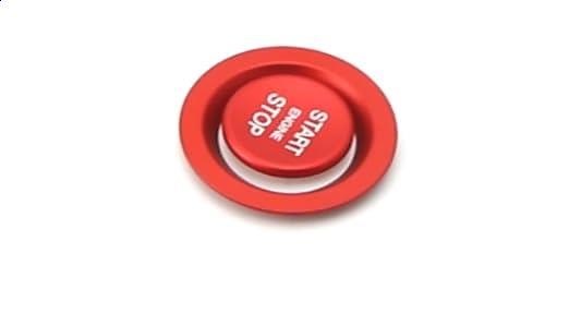 Red Aluminum Keyless Engine Push Start Button & Surrounding Ring