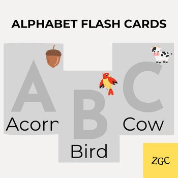 Alphabet Flash Cards Printable | Uppercase ABC Cards | Preschool Phonics