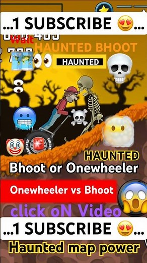 Hill Climb racing 🛞|| OneWheeleR vs Haunted map👀💀💀🤯|| bike Or bhoot 😱🥶🥶 || race challenge🏁
