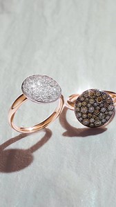 2K views · 229 reactions | Stackable and shapely, Sabbia’s tactile masterpieces combine white and brown diamond pavé on sculpted rose gold. #Pomellato #SabbiaCollection | Pomellato | Facebook