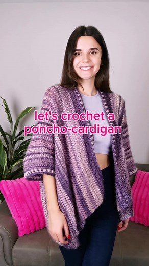 Simplest Crochet Poncho Cardigan Pattern - EMILY