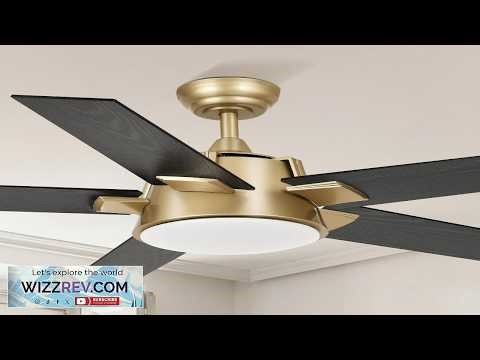 YITAHOME Black Gold Ceiling Fan with Light and Wall Switch Remote 52