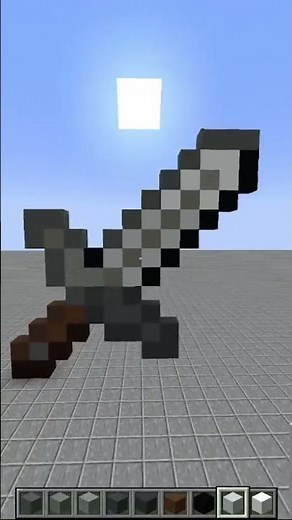 Minecraft IRON SWORD Pixel Art Build Tutorial! #shorts