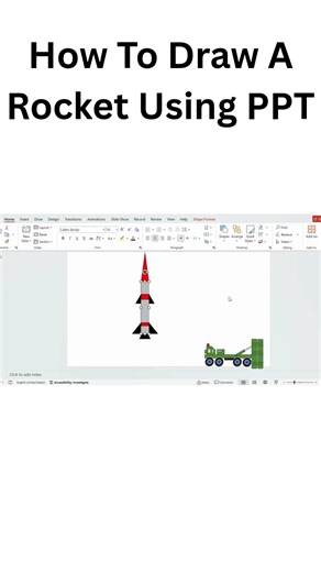 How to Draw A rocket using Powerpoint