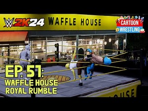 Royal Rumble at Waffle House??? WWE2K24 Cartoon Wrestling