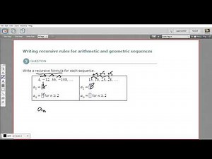 Writing recursive rules for arithmetic and geometric sequences