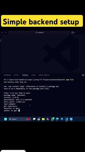 backend setup.#coding #software #trending #shorts #helpful#subscribe #please
