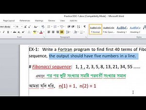 FORTRAN (How to find Fibonacci terms and rearrange terms) Math Lab-2, Lecture-01