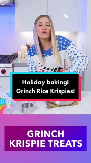 Holiday Baking! Grinch Rice Krispies!