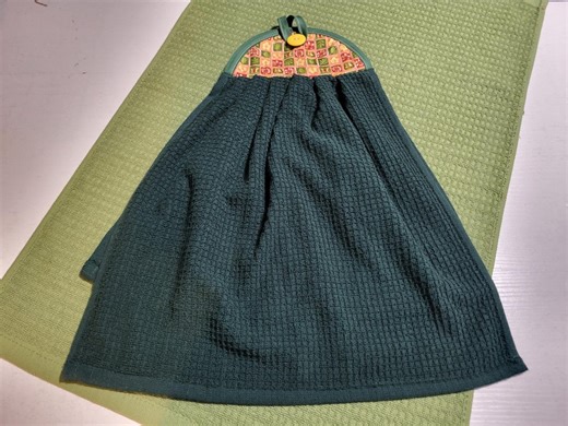 Dark Green Floral Hanging Kitchen Hand Towel With Button Loop Top - Etsy