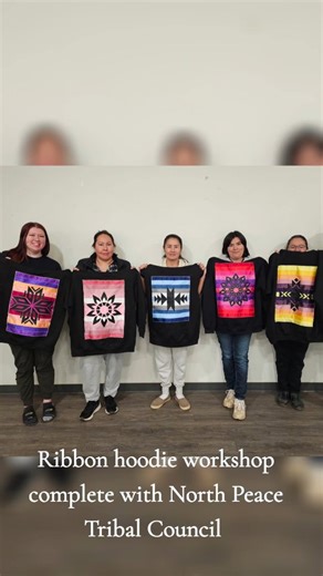 Evening ribbon hoodie workshop complete with North Peace Tribal Council | Under The Night Sky Creations