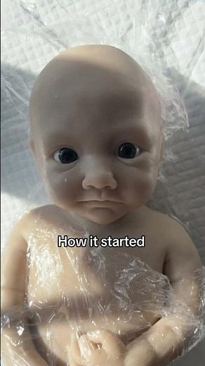 Start to finish of painting a silicone doll #reborncommunity #baby #artist #reborn