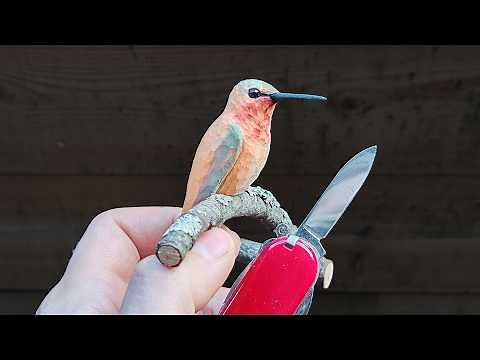 Whittle a Hummingbird from a Branch | Step-By-Step Tutorial