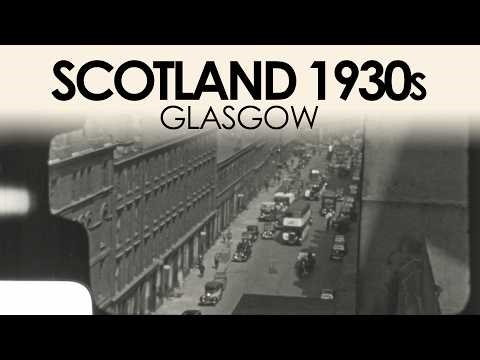 Archive footage of Glasgow in the 1930s | Scotland vintage 8mm city life & streets