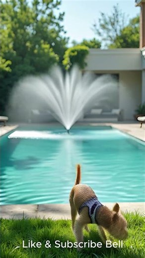 My Dog’s Pool Party Fail (Luxury Edition) 💦 #shorts #puppy #cute