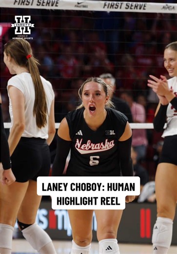 Nebraska volleyball's Laney Choboy is EVERYWHERE. Choboy leads Nebraska with 260 digs on the year. #nebraska #nebraskavolleyball #collegevolleyball #ncaavolleyball #fyp