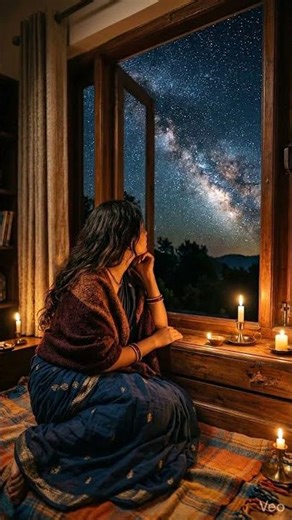 Cozy Window Night Stars | Waving through a window #ytshorts #explore #shortfeed