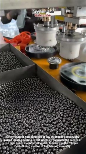 Ever wondered how hundreds of tiny steel balls get perfectly placed inside a bearing#satisfying