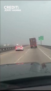 Insane video of box truck flipping on Bonnet Carré Spillway as strong storms move over the area