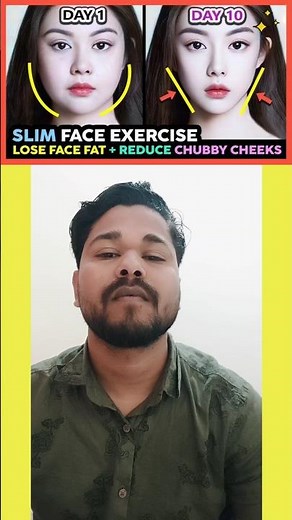 Slim Face Exercise in 10 Days 🔥 | Lose Face Fat & Double Chin Fast #faceyoga