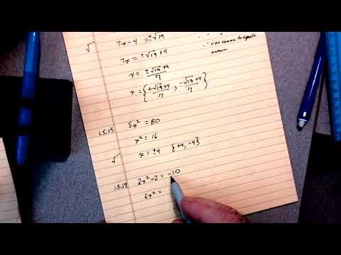 College Algebra solve a Quadratic Equation using square root property