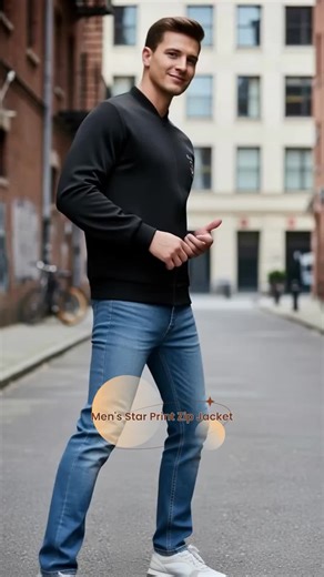 Men's Letter & Star Print Zip Up Jacket, Regular Fit Casual Long Sleeve Pocket Outerwear, Fall & Winter Fashion, Daily Wear #mensjacket #mensquarterzip #winterjacketttiktokshopholidayhaul #zipupjacket #vintagedenimjacket #cloudziphoodie #jacketwithheater #jacketstyle #nikequaterzip #sportsjacket