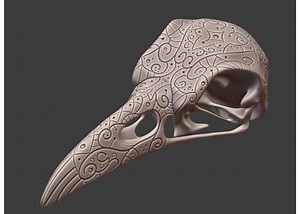 Raven Skull With Motif #3DThursday #3DPrinting