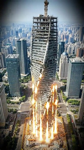 Shanghai Spiral Tower Demolition | Cinematic Collapse #demolition #viral #trend